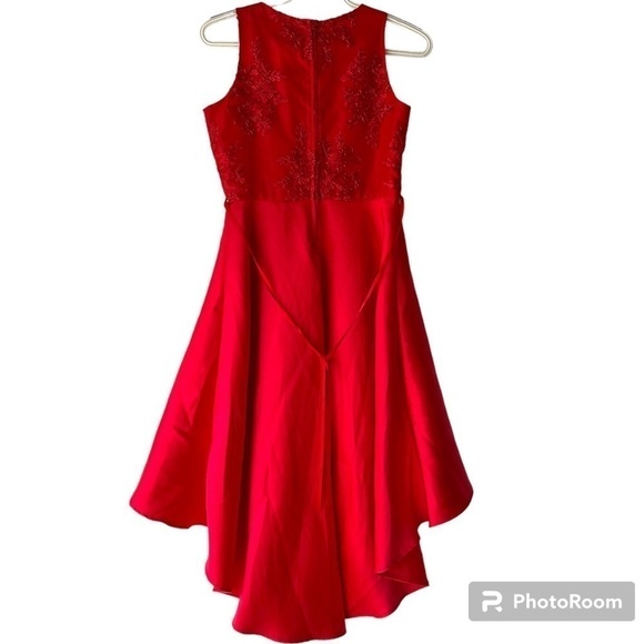 Tween Diva Kids Big Girls Sz 16 Red Lace High Low Formal Special Occasion Dress - Picture 2 of 16